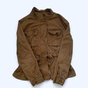 Khaki utility jacket with belt size L by 1‎ Sunset Lane